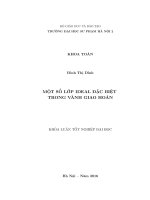 Một số lớp ideal đặc biệt trong vành giao hoán