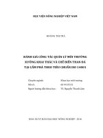 đánh giá công tác quản lý môi trường xưởng khai thác và chế biến than đá tại cẩm phả theo tiêu chuẩn iso 14001 