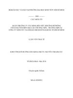 Các nhân tố quản trị công ty tác động đến mức độ công bố thông tin tự nguyện trên báo cáo thương niên   trường hợp các công ty niêm yết tại sở giao dịch chứng khoán TPHCM