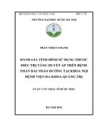 Đánh giá tình hình sử dụng thuốc điều trị tăng huyết áp trên bệnh nhân đái tháo đường