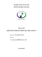 Tiểu luận kiểm tra đánh giá trong dạy học lịch sử