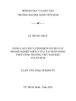 Nâng cao chất lượng dịch vụ cho vay doanh nghiệp nhỏ và vừa tại ngân hàng TMCP công thương việt nam khu vực thành phố hồ chí minh
