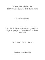 Nâng cao chất lượng dịch vụ hải quan điện tử tại cục hải quan khánh hòa đến năm 2020