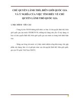 CHỦ QUYỀN LÃNH THỔ, BIÊN GIỚI QUỐC GIA và ý NGHĨA của VIỆC tìm HIỂU về CHỦ QUYỀN LÃNH THỔ QUỐC GIA