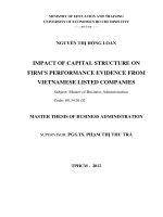 Impact of capital structure on firms performance evidence from vietnamese listed companies 