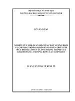 Nghiên cứu mối quan hệ giữa chất lượng dịch vụ chương trình khách hàng thân thiết với mức độ hài lòng và lòng trung thành của khách hàng   trường hợp của co opmart 