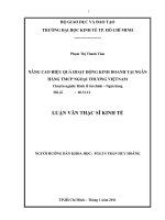 Nâng cao hiệu quả hoạt động kinh doanh tại ngân hàng TMCP ngoại thương việt nam 