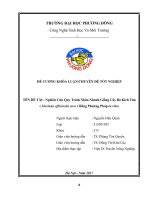 Đề cương Nghiên Cứu Quy Trình Nhân Nhanh Giống Cây Ba Kích Tím ( Morinda officinalis stow ) Bằng Phương Pháp in vitro