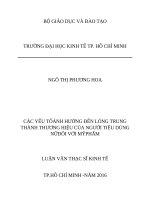 Các yếu tố ảnh hưởng đến lòng trung thành thương hiệu của người tiêu dùng nữ đối với mỹ phẩm