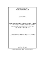 Nghiên cứu đặc điểm sinh trưởng, phát triển và năng suất của một số giống đậu tương trong vụ hè thu và xuân hè tại huyện Tam Đường, tỉnh Lai Châu (LV thạc sĩ)
