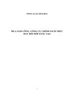 Tổng Luận Mua Sắm Công, Công Cụ Chính Sách Thúc Đẩy Đổi Mới Sáng Tạo