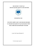 Xây dựng chiến lược cạnh tranh cho dịch vụ thanh toán quốc tế tại ngân hàng TMCP phát triển hồ chí minh đến năm 2020 