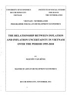 The relationship between inflation and inflation uncertainty in viet nam over the period 1995   2010 