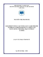 Giải pháp nâng cao năng lực cạnh tranh về dịch vụ khách hàng cá nhân tại ngân hàng thương mại cổ phần á châu 