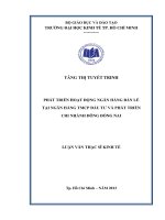 Phát triển hoạt động ngân hàng bán lẻ tại ngân hàng thương mại cổ phần đầu tư và phát triển chi nhánh đông đồng nai 