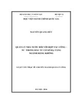 Quản lý nhà nước đối với hợp tác công tư trong đầu tư cơ sở hạ tầng ngành hàng không (LV thạc sĩ)