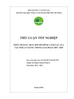 PHÂN TÍCH SỰ THAY ĐỔI MÔ HÌNH CANH TÁC LÚA TẠI TỈNH AN GIANG TRONG GIAI ĐOẠN 2007- 2010