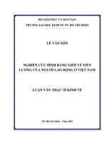 Nghiên cứu bình đẳng giới về tiền lương của người lao động ở việt nam 