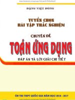 Tuyển chọn 151 bài tập trắc nghiệm toán ứng dụng có đáp án
