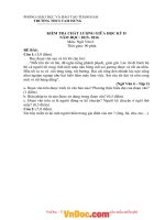 Đề thi học kì II môn vật lý lớp 6 trường THCS Tam Hưng