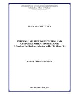 Internal market orientation and customer oriented behavior a study of banking industry in ho chi minh city 