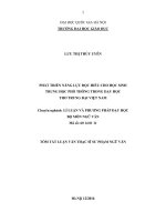 Phát triển năng lực đọc hiểu cho học sinh THPT trong dạy học thơ trung đại việt nam 