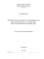 Phát triển năng lực giải quyết vấn đề thông qua dạy học chương hóa học và vấn đề phát triển kinh tế xã hội môi trường   hóa học lớp 12 
