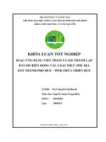 ỨNG DỤNG VIỄN THÁM VÀ GIS THÀNH LẬP BẢN ĐỒ BIẾN ĐỘNG CÁC LOẠI THỰC PHỦ ĐỊA BÀN THÀNH PHỐ HUẾ - TỈNH THỪA THIÊN HUẾ