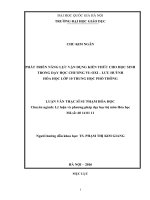 Phát triển năng lực vận dụng kiến thức cho học sinh trong dạy học chương VI oxi   lưu huỳnh , hóa học lớp 10 trung học phổ thông 