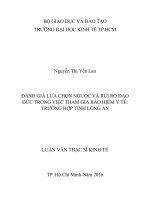 Đánh giá lựa chọn ngược và rủi ro đạo đức trong việc tham gia bảo hiểm y tế