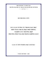 SUY LUẬN TƯƠNG TỰ TRONG DẠY HỌC MÔN TOÁN TRUNG HỌC PHỔ THÔNG NGHIÊN CỨU TRƯỜNG HỢP PHƯƠNG PHÁP TỌA ĐỘ TRONG KHÔNG GIAN