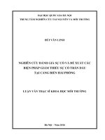 Nghiên cứu đánh giá sự cố và đề xuất các biện pháp giảm thiểu sự cố tràn dầu tại cảng biển hải phòng