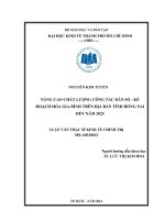 Nâng cao chất lượng công tác dân số   kế hoạch hóa gia đình trên địa bàn tỉnh đồng nai đến năm 2025 