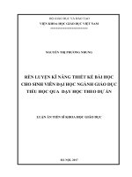 Rèn luyện kĩ năng thiết kế bài học cho sinh viên đại học ngành giáo dục tiểu học qua dạy học theo dự án