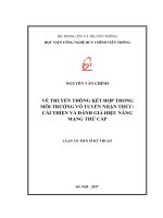 Về truyền thông kết hợp trong môi trường vô tuyến nhận thức cải thiện và đánh giá hiệu năng mạng thứ cấp 