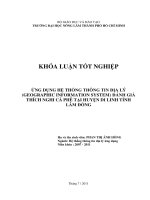 ỨNG DỤNG HỆ THỐNG THÔNG TIN ĐỊA LÝ (GEOGRAPHIC INFORMATION SYSTEM) ĐÁNH GIÁ THÍCH NGHI CÀ PHÊ TẠI HUYỆN DI LINH TỈNH LÂM ĐỒNG