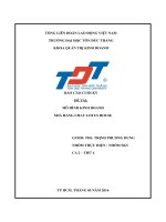 QUẢN TRỊ KINH DOANH LẬP DỰ ÁN KINH DOANH QUÁN ĂN CHAY