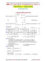 300 cau trac nghiem dao ham 