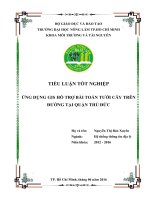 ỨNG DỤNG GIS HỖ TRỢ BÀI TOÁN TƢỚI CÂY TRÊN ĐƢỜNG TẠI QUẬN THỦ ĐỨC