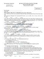 ĐỀ ĐẠI HỌC MÔN HÓA  TỔNG HỢP TẤT CẢ CÁC NĂM