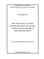 PHÁT TRIỂN NĂNG LỰC TỰ HỌC CHO HỌC SINH THÔNG QUA DẠY HỌC CHƯƠNG HALOGEN HÓA HỌC 10 TRUNG HỌC PHỔ THÔNG