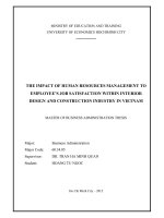 The impact of human resources management to employees job satisfaction within interior design and construction industry in vietnam 