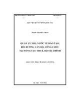 Quản lý nhà nước về đào tạo, bồi dưỡng cán bộ, công chức tại tổng cục thuế, bộ Tài chính (LV thạc sĩ)