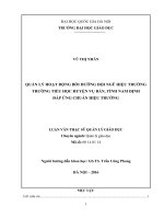 Quản lý hoạt động bồi dưỡng đội ngũ hiệu trưởng trường tiểu học huyện vụ bản tỉnh nam định đáp ững chuẩn hiệu trưởng 