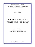 ĐẶC ĐIỂM NGHỆ THUẬT TRUYỆN NGẮN NGÔ TỰ LẬP