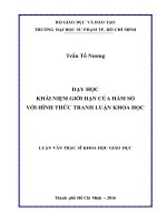 DẠY HỌC KHÁI NIỆM GIỚI HẠN CỦA HÀM SỐ VỚI HÌNH THỨC TRANH LUẬN KHOA HỌC