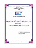 KHẢO SÁT THÀNH PHẦN HÓA HỌC CỦA LOÀI ĐỊA Y PARMOTREMA SANCTI-ANGELII