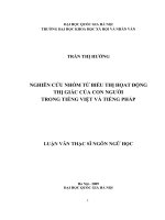 Nghiên cứu nhóm từ biểu thị hoạt động thị giác của con người trong tiếng việt và tiếng pháp 