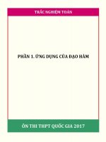 TRẮC NGHIỆM toán ứng dụng của đạo hàm
