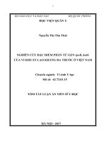 Nghiên cứu đặc điểm phân tử gen rpoB, katG của vi khuẩn lao kháng đa thuốc ở Việt Nam (TT)